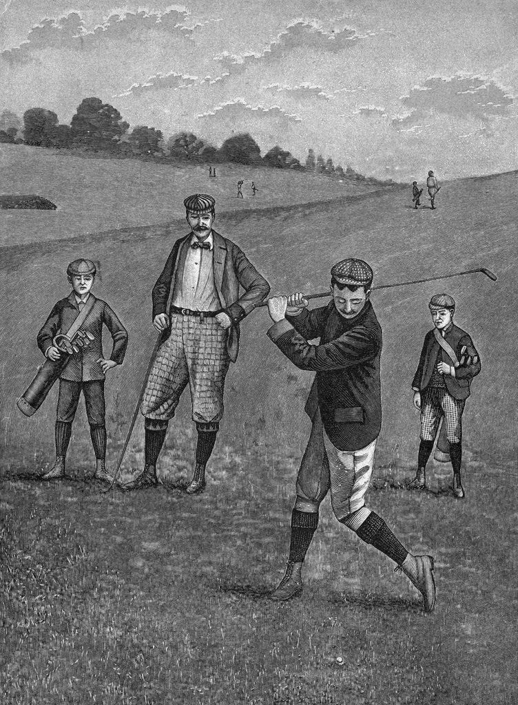 Detail of Men In Knickers Playing A Game Of Golf by Anonymous