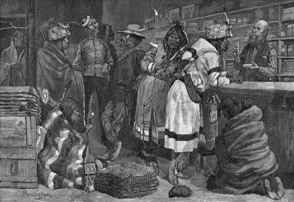 Detail of Sketch in a Hudson Bay Company Trading Store by Frederick Remington