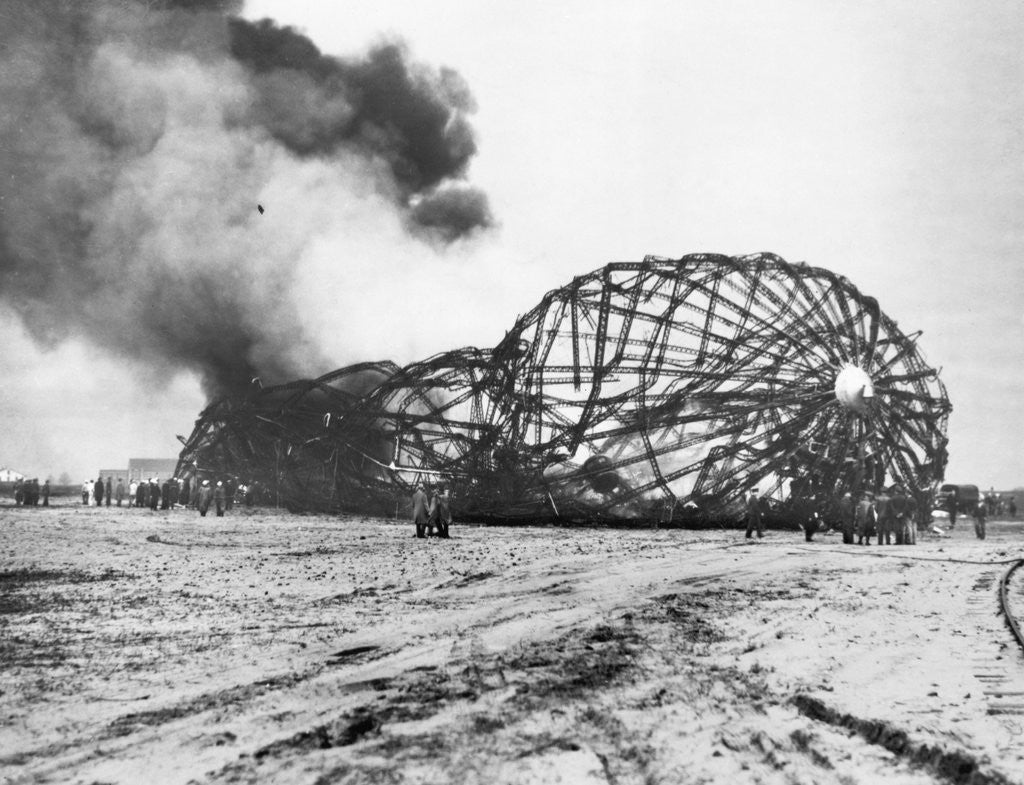 Detail of Burning Shell of the Hindenberg by Corbis