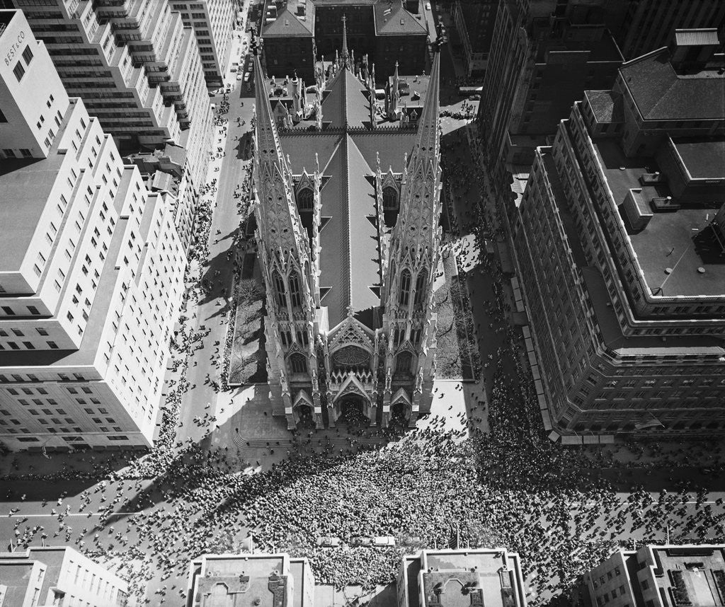 Detail of View Of Crowd At St. Patricks Cathedral by Anonymous