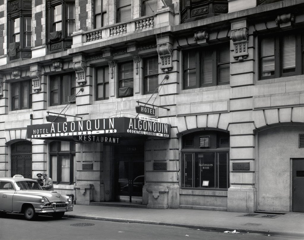 Detail of Hotel Algonquin, Exterior Shows Marquee by Anonymous