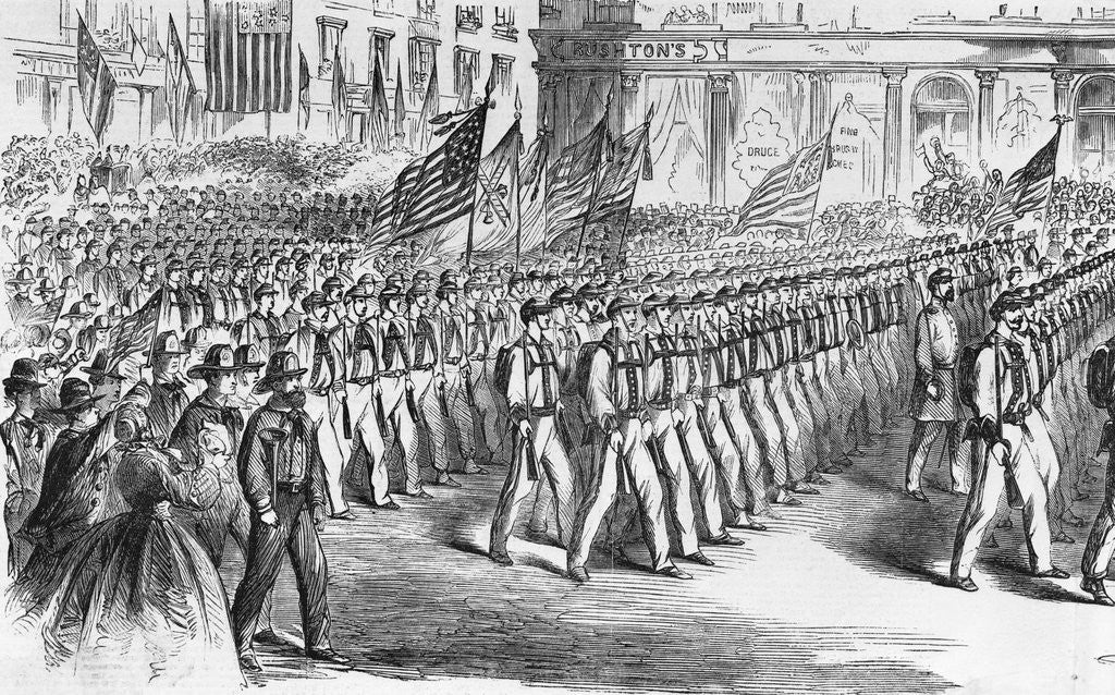 Detail of Troops Leaving New York;Civil War;Illust by Anonymous