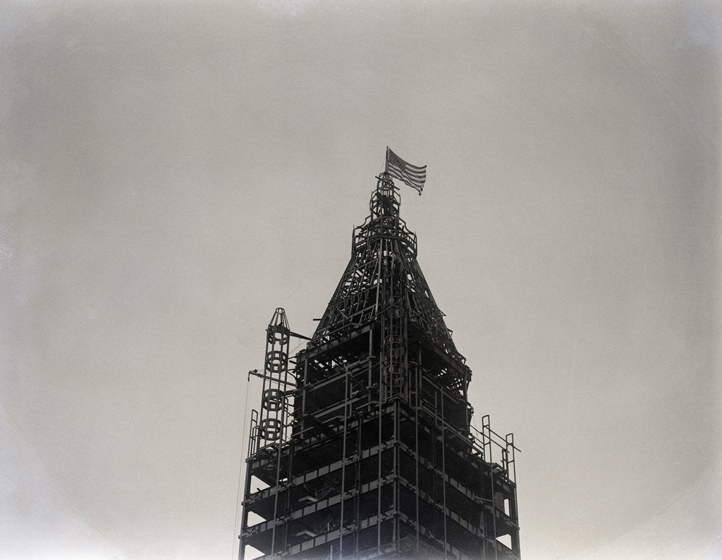 Detail of Flag On Top Of Woolworth Bldg. Iron Fram by Corbis