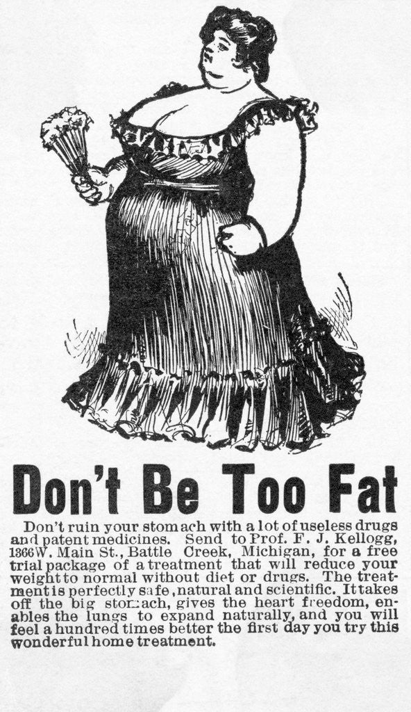 Detail of Don't Be Too Fat Kellogg Advertisement by Anonymous