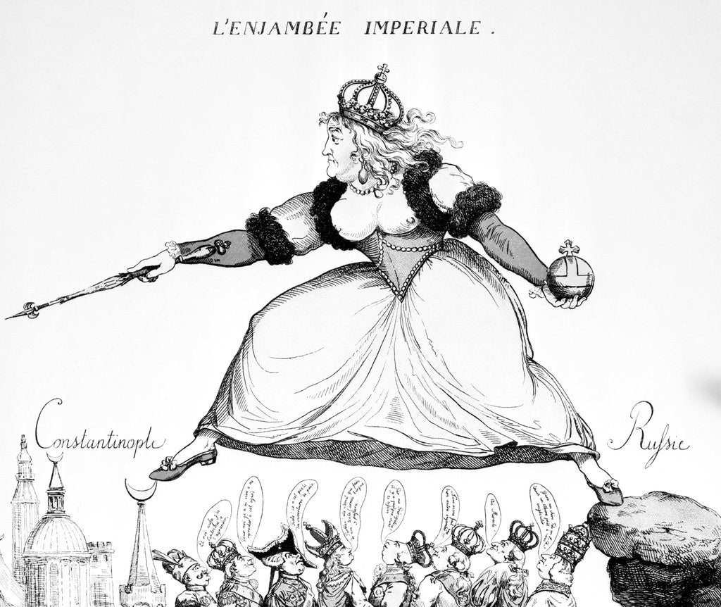 Detail of Political Cartoon Depicting Catherine II by Anonymous