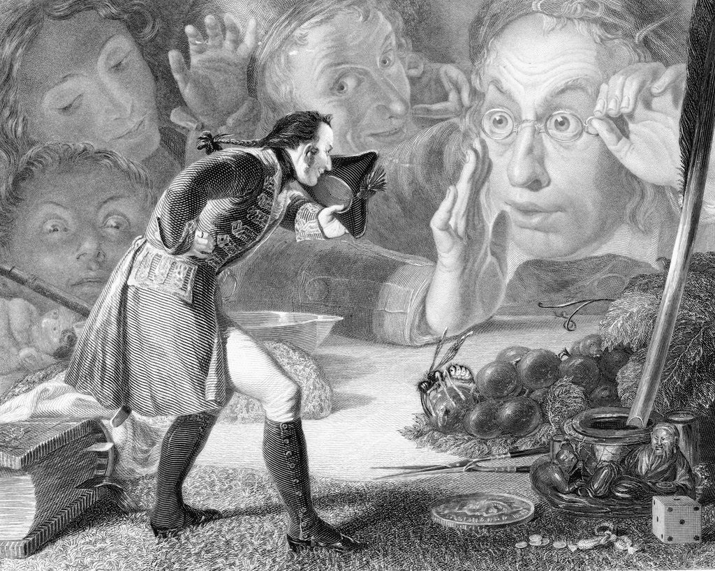 Detail of Engraving of Gulliver Before the Citizens of Brobdingnag by Anonymous
