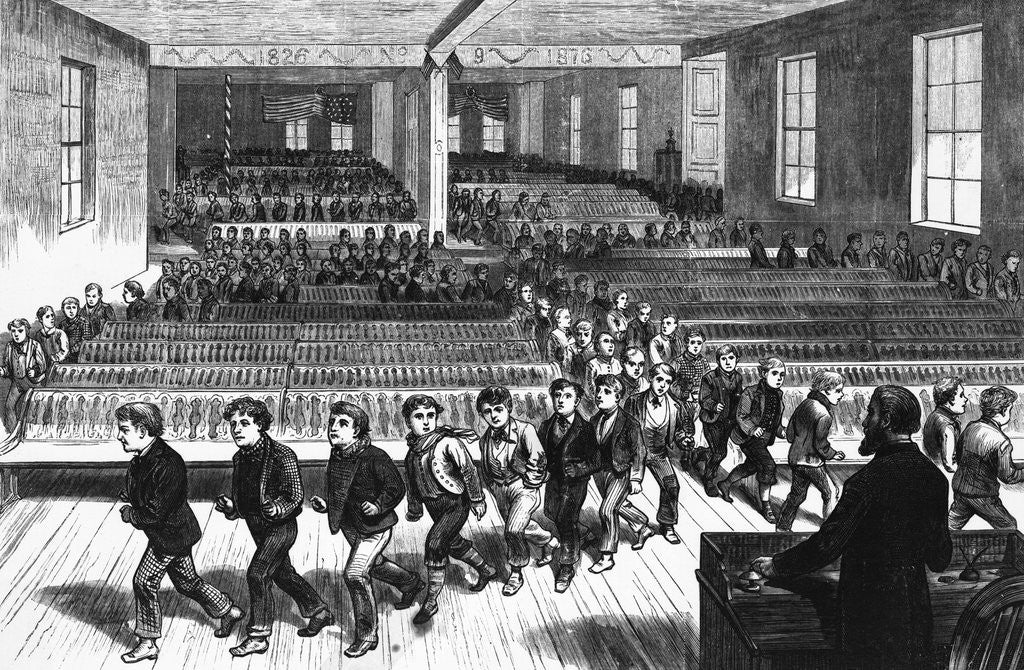Detail of Engraving Of Fire Escape Drill by Anonymous