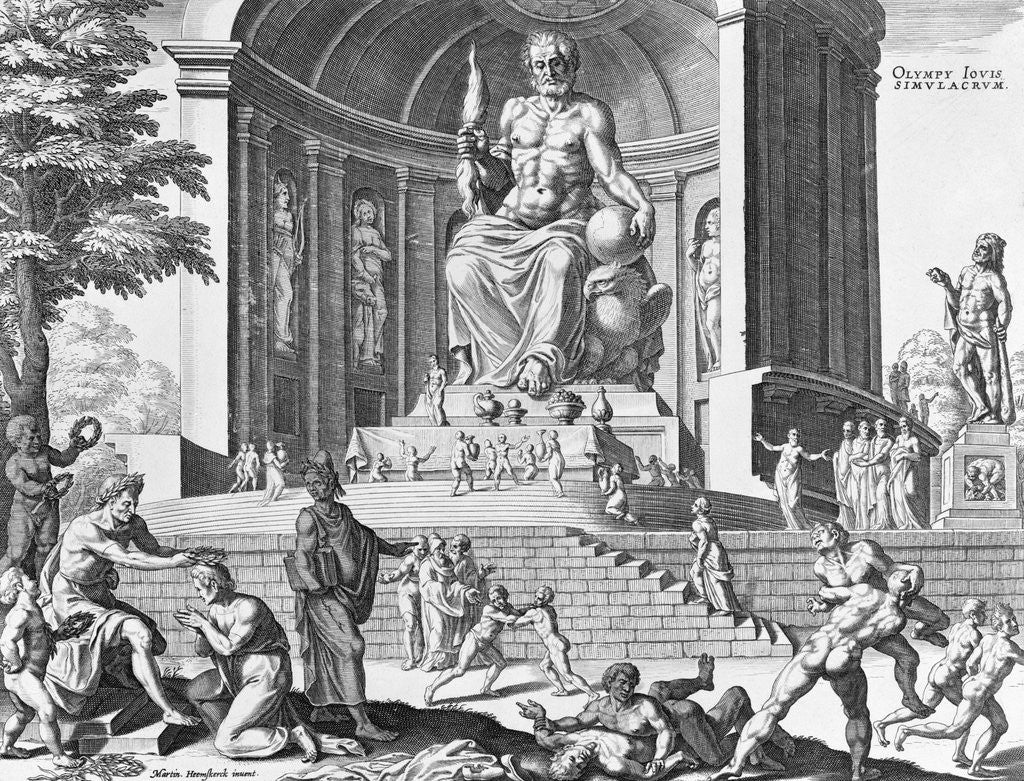 Detail of Print of the Statue Of Zeus; Wonder Of The World by Anonymous