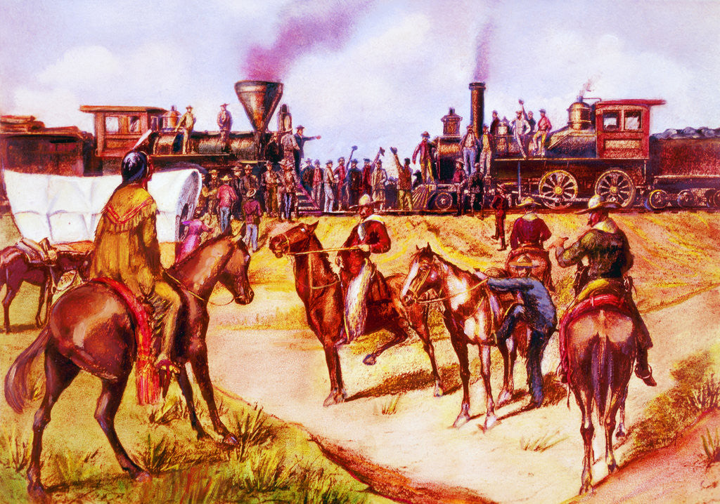 Detail of Transcontinental R.R.;Drive Last Spike by Anonymous