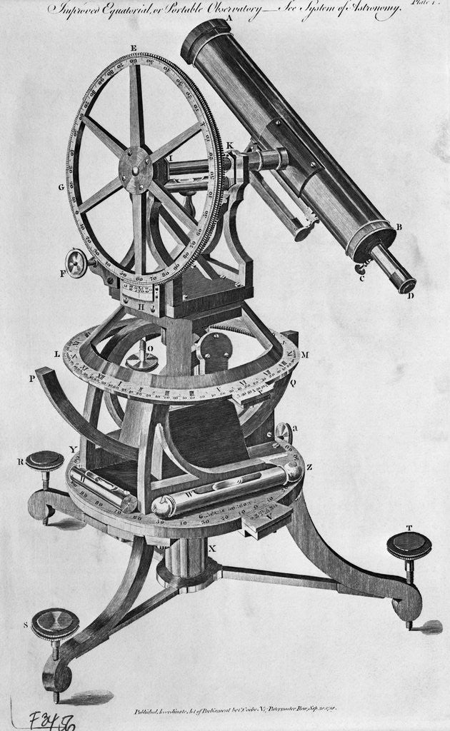 Detail of Engraving Of Astronomical Telescope by Anonymous