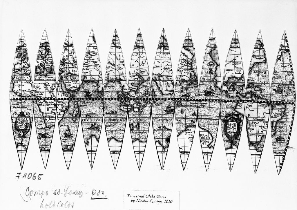Detail of World Map In Gore Form by Anonymous