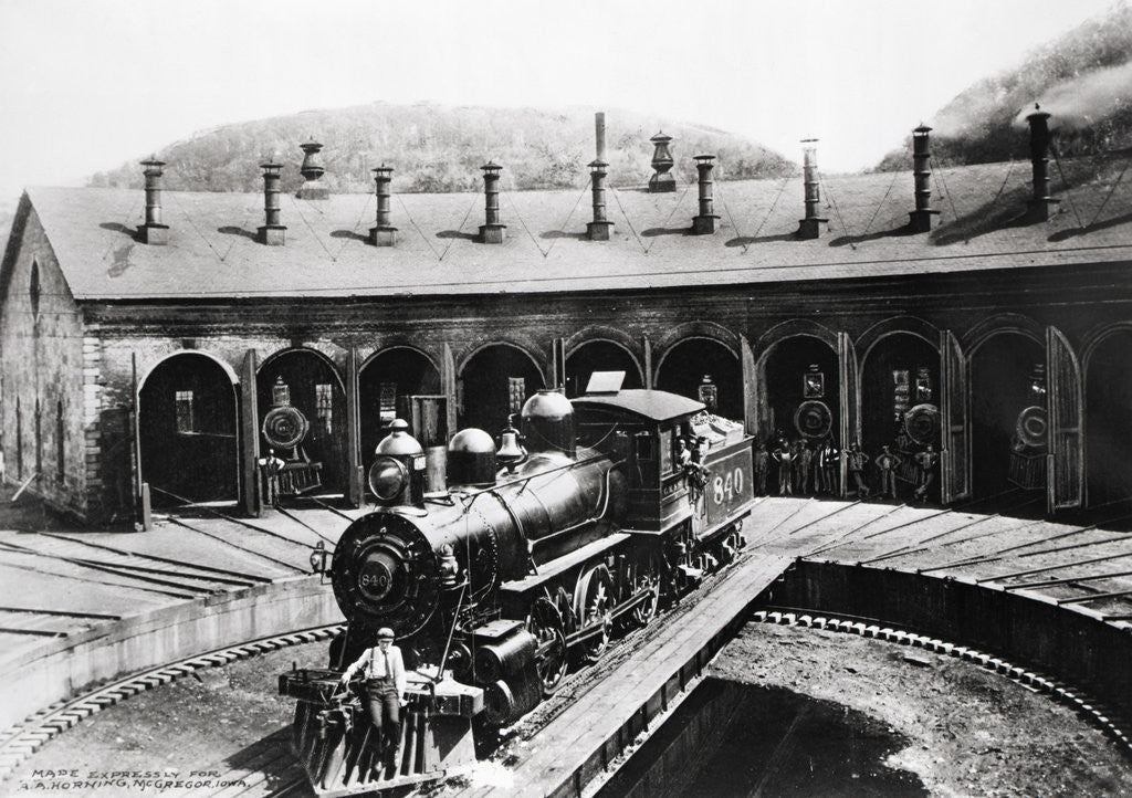 Detail of Round House With Train In Center by Anonymous