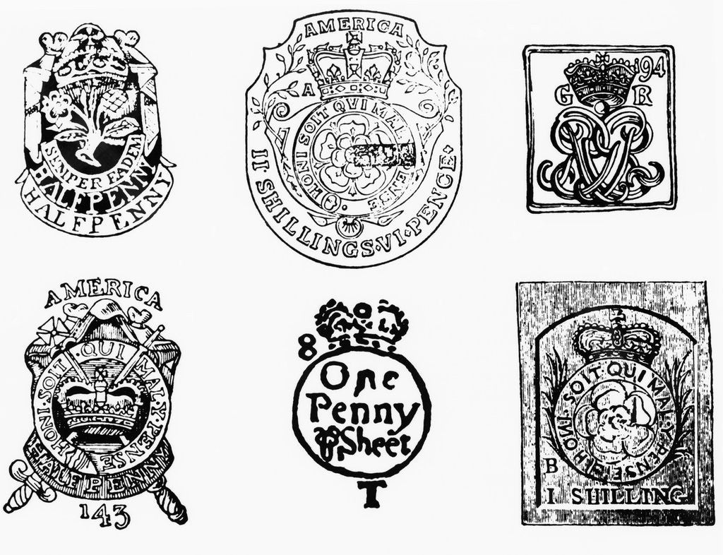 Detail of British Stamps For American Colony Goods by Anonymous