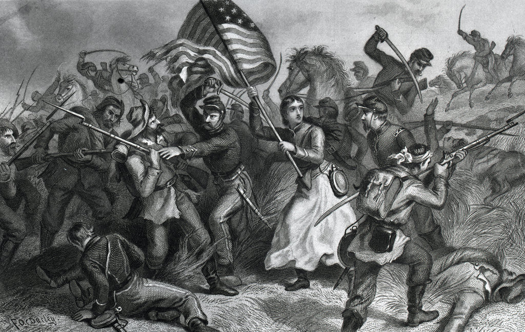 Detail of Michigan Bridget Carrying The Flag by Anonymous
