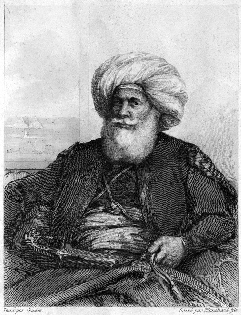 Detail of Egyptian Viceroy In Turban W/Sword /Lap by Anonymous