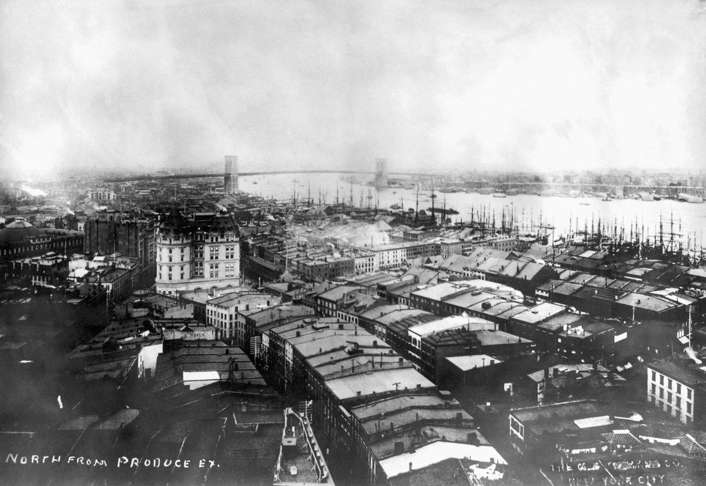 Detail of Aerial View Of New York City by Anonymous