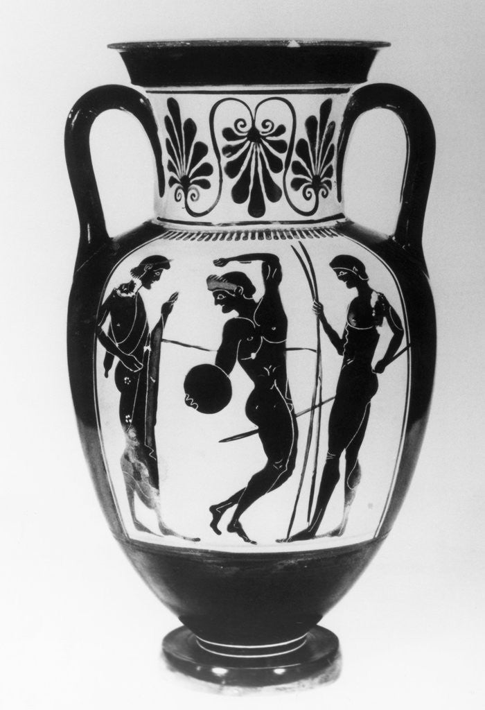 Detail of Greek Vase with Three Athletes by Anonymous