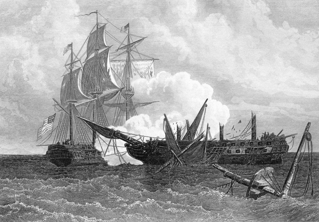 Detail of Two Ships In Battle; War Of 1812 by Corbis