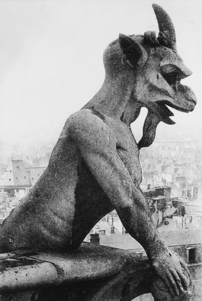 Detail of Gargoyle on Notre Dame Cathedral by Anonymous