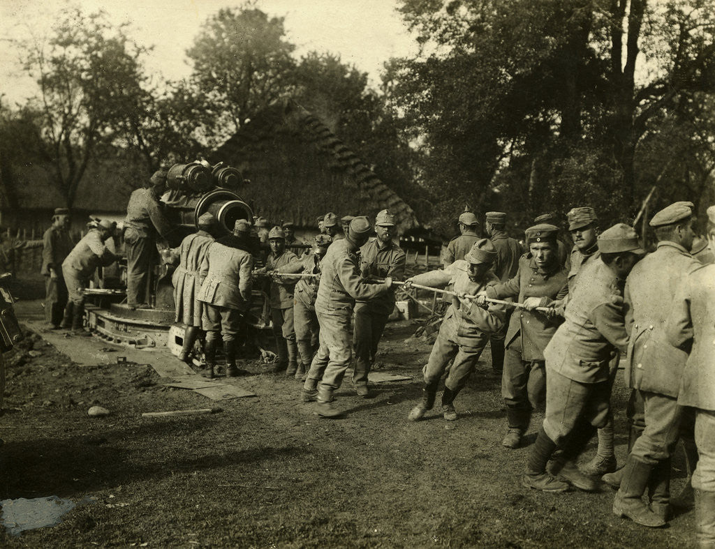 Detail of Germans, Austrians Pulling Cannon by Anonymous