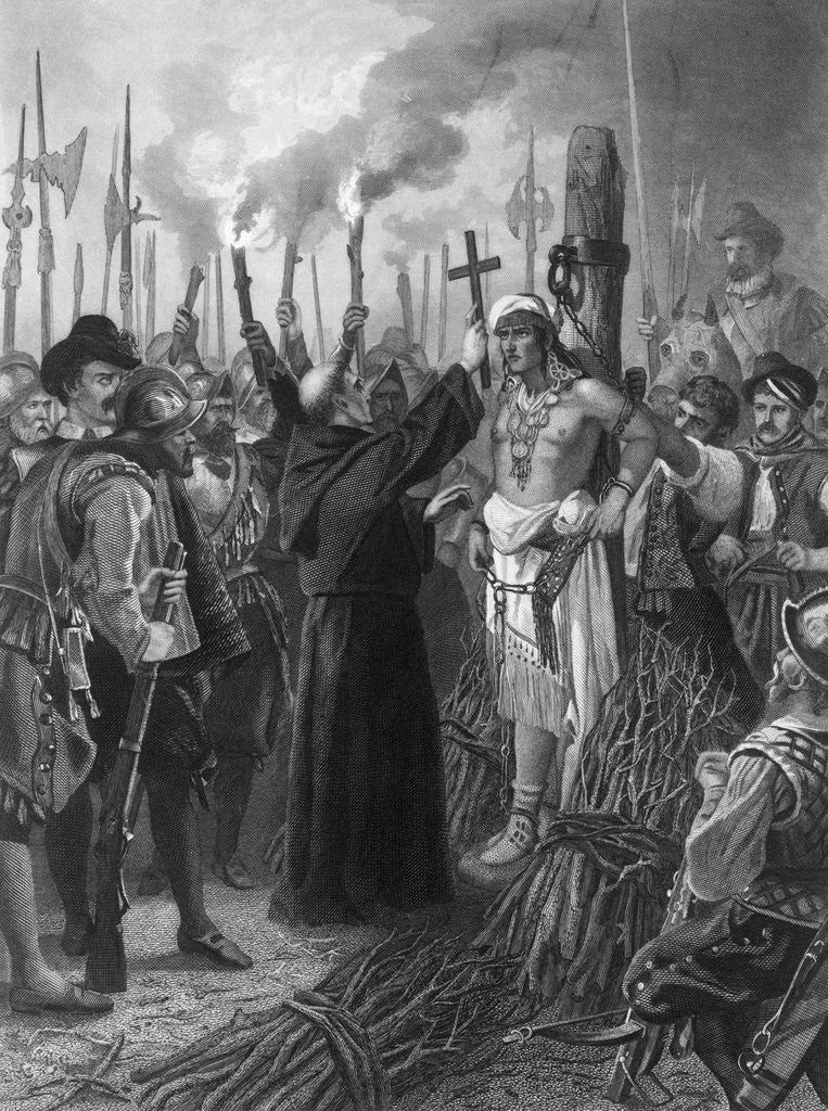 Detail of Engraving of the Execution of the Inca of Peru by Anonymous