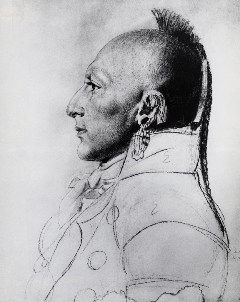 Detail of Profile Drawing Of Chief Of The Osages by Anonymous