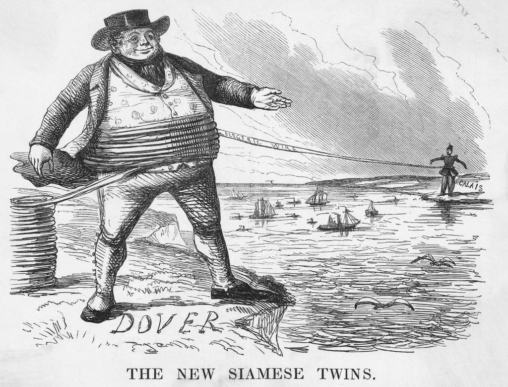 Detail of Cartoon Of Dover Calais Telegraph Line by Anonymous
