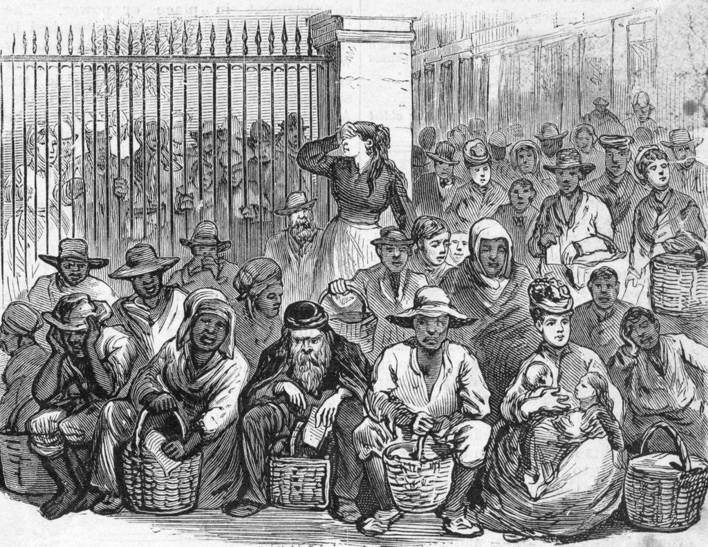 Detail of Hungry Citizens Seeking Food At Depot by Anonymous