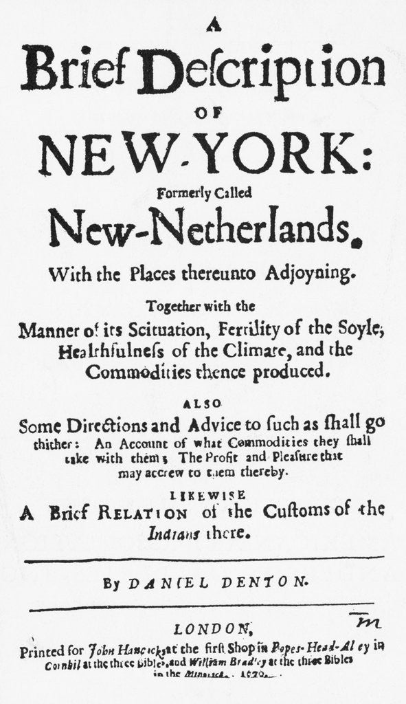 Detail of Title Page For Brief Description Of Ny by Anonymous