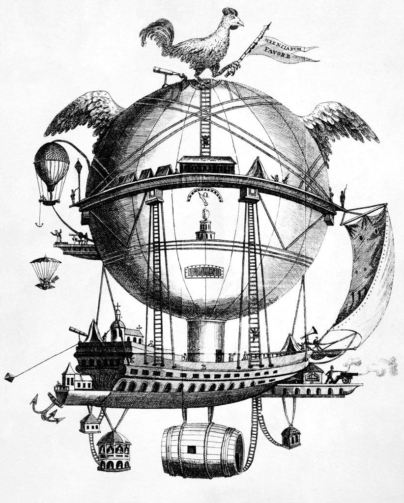 Detail of Cartoon Ridiculing Montgolfiere; Balloon by Anonymous