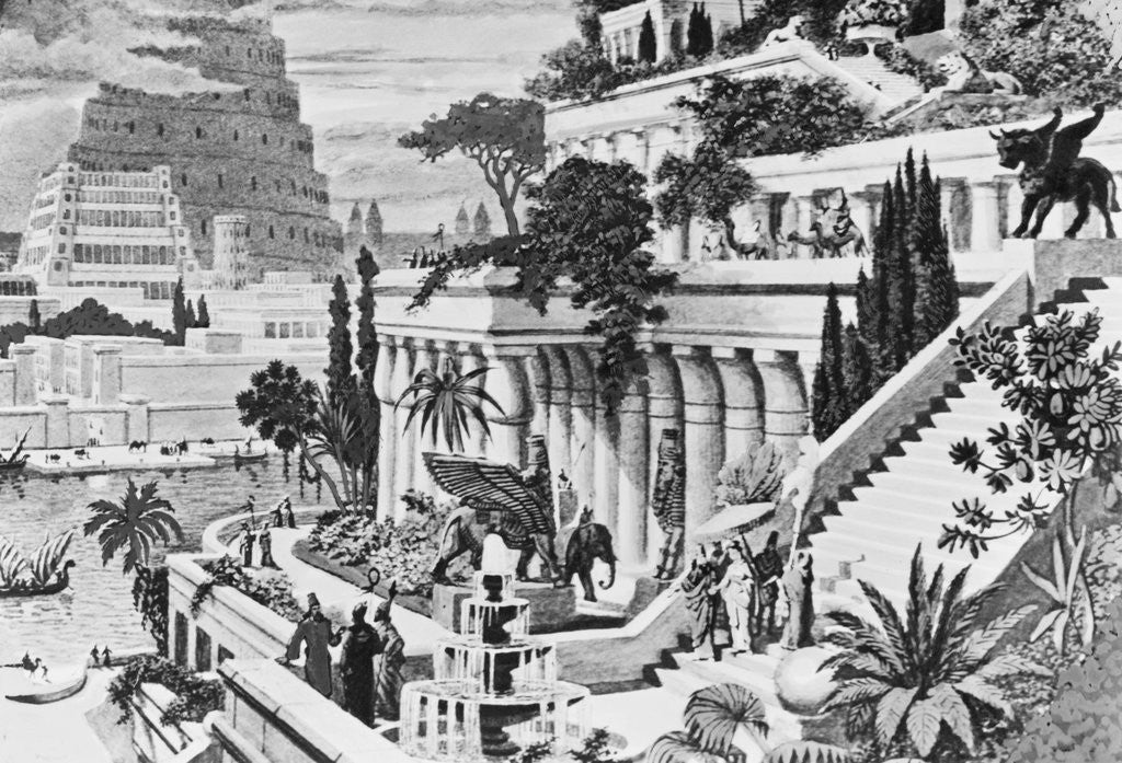 Detail of Illustration of the Hanging Gardens of Babylon by Corbis