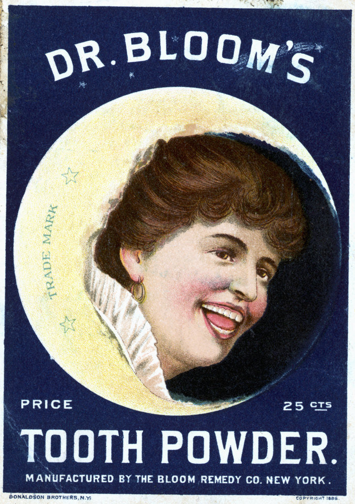 Detail of Cleaning Tooth Powder Girl Trade Card by Anonymous