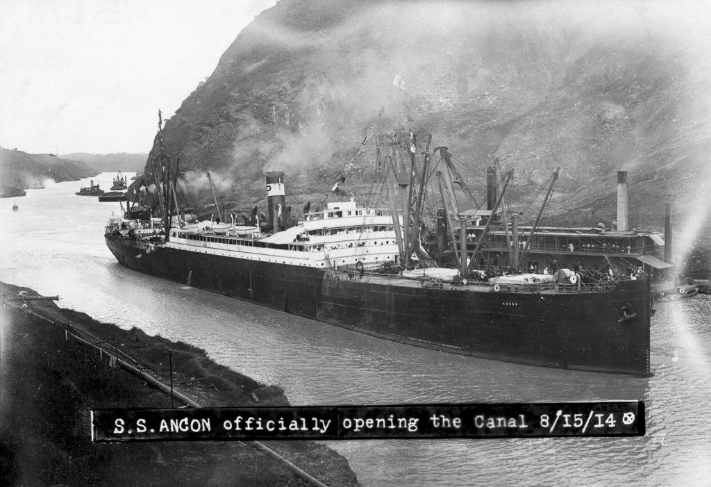 Detail of SS Ancon at the Opening of The Panama Canal by Anonymous