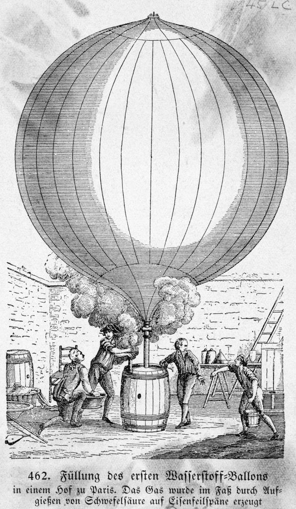 Detail of Filling Hydrogen Balloon In Paris by Anonymous