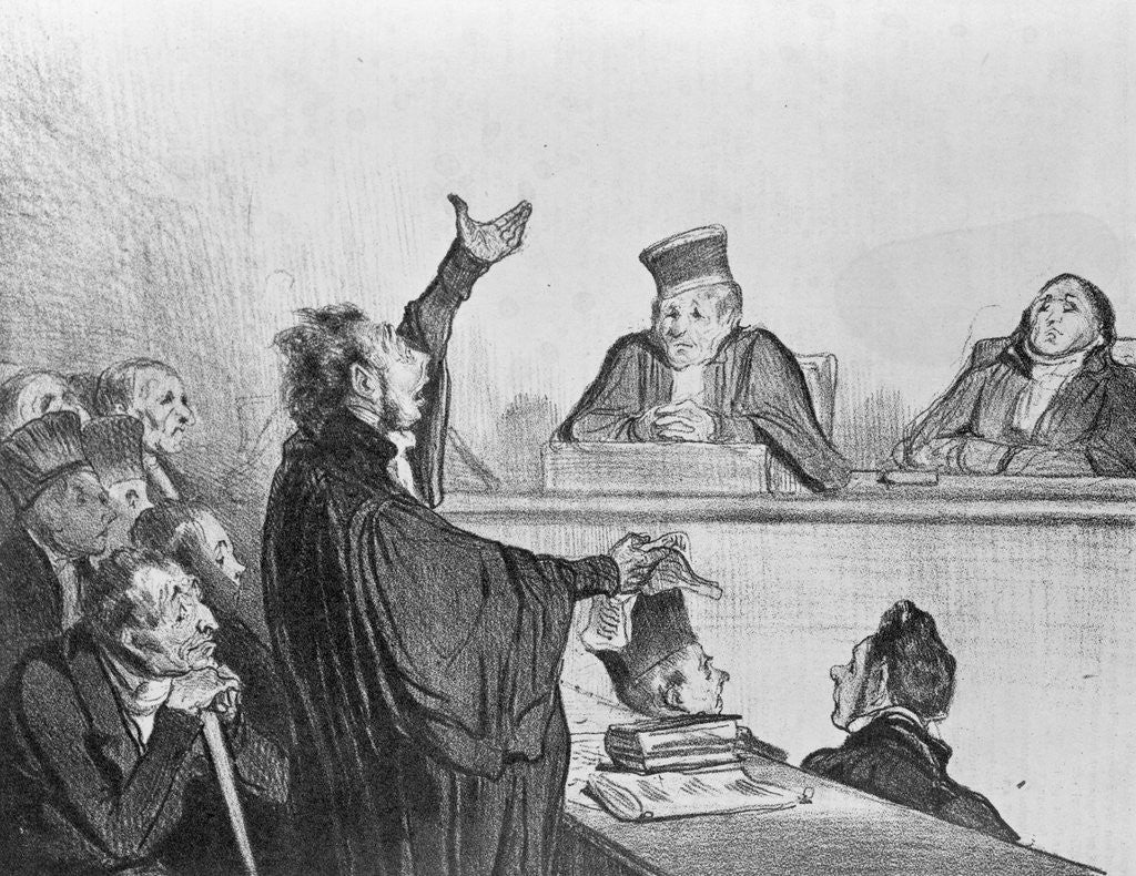 Detail of Lithograph Of Court Room Scene by Corbis