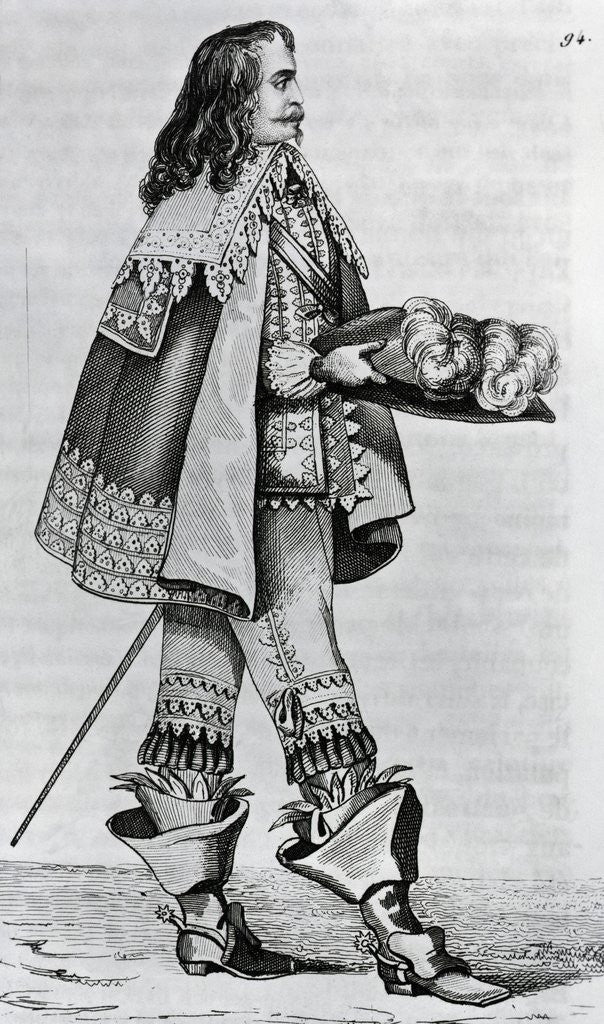Detail of Engraving Of Fashionable Cavalier by Anonymous