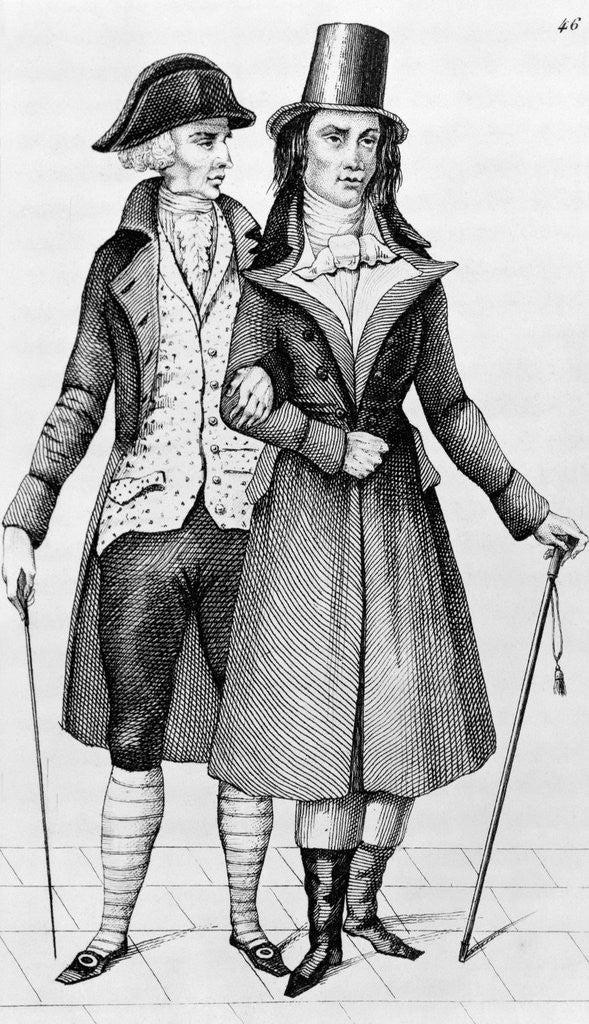 Detail of Engraving Of Two French Bourgeois by Anonymous