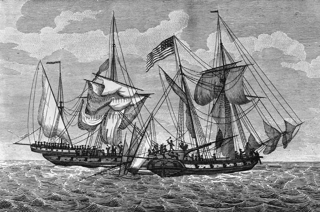 Detail of Tripolian Pirates Attack Schooner by Anonymous