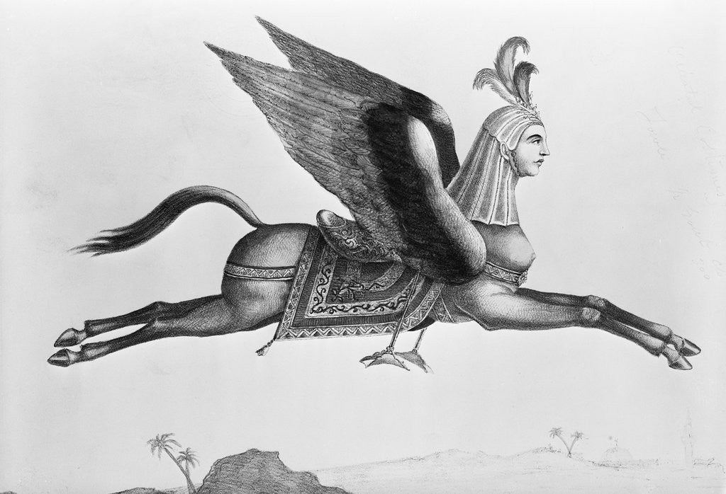 Detail of Arabic Horse With Human Face And Wings by Anonymous