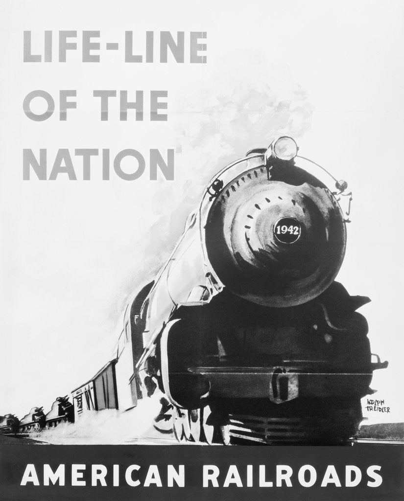 Detail of Poster Of Railroad Train by Anonymous