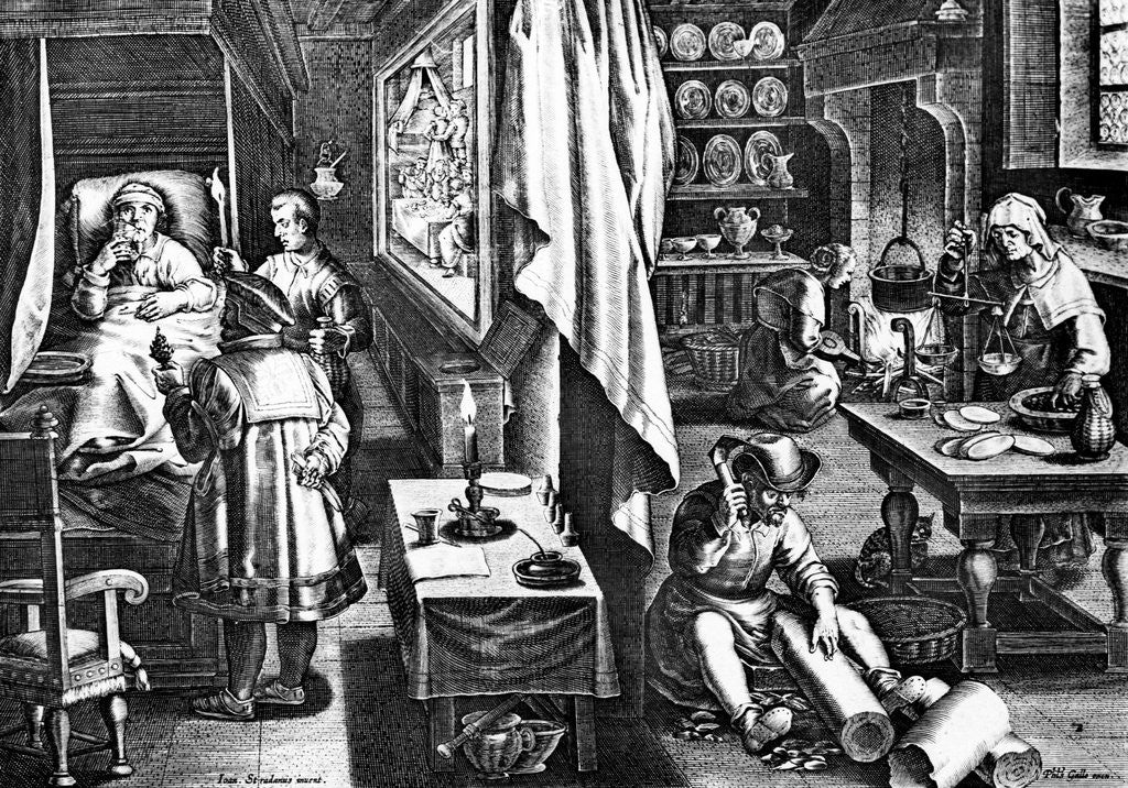 Detail of Curing Of Syphillis In The 16Th Century by Anonymous