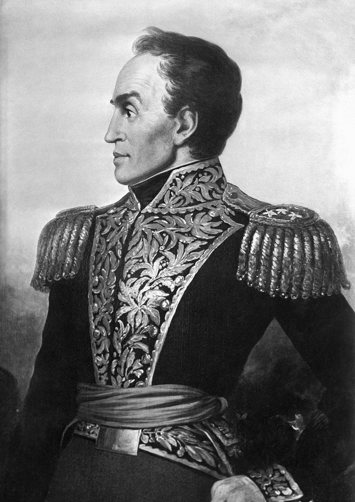 Detail of Portrait Painting of Simon Bolivar by Anonymous