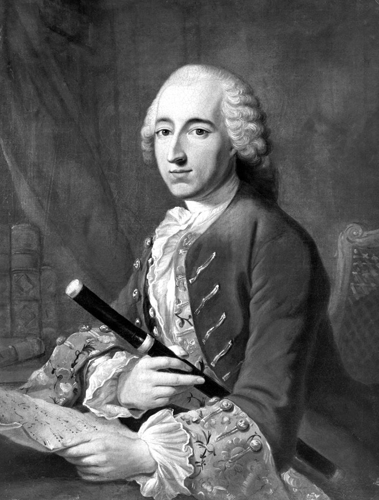 Detail of Portrait of Frederick The Great Holding a Flute by Anonymous