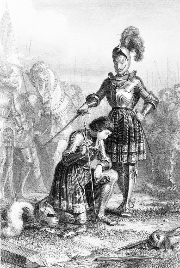 Detail of Accolade Conferring Knighthood On Field by Corbis