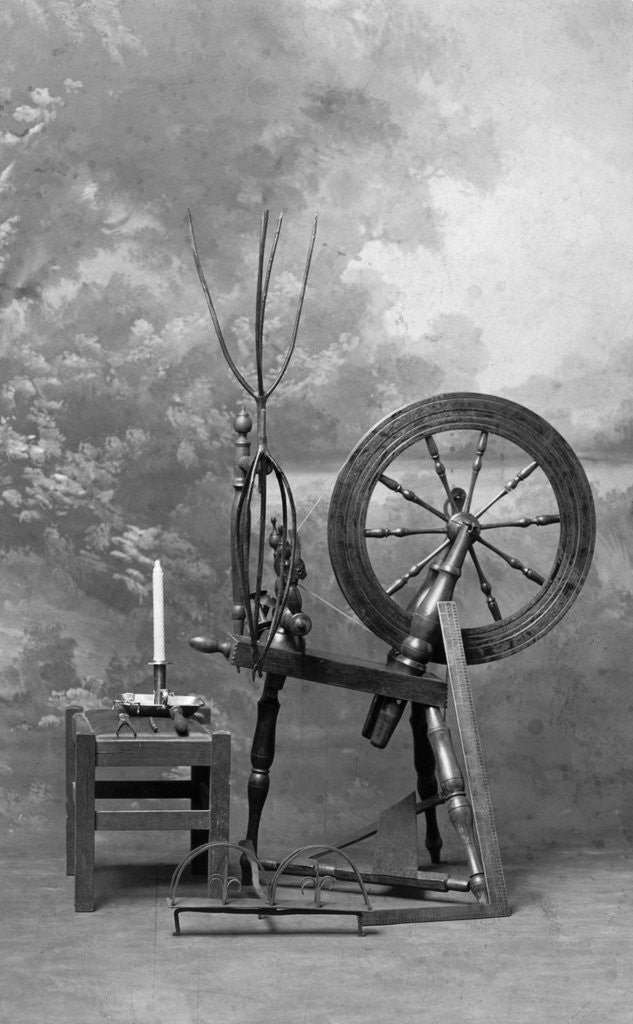 Detail of Old Time Spinning Wheel by Anonymous