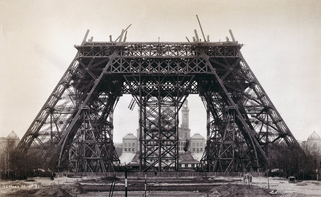 Detail of Eiffel Tower During Construction by Anonymous