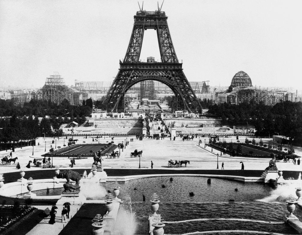 Detail of Eiffel Tower Being Constructed Halfway by Anonymous