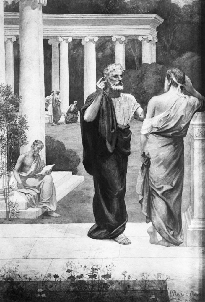 Detail of Plato Conversing with a Student at the Academy by Pierre Puvis de Chavannes
