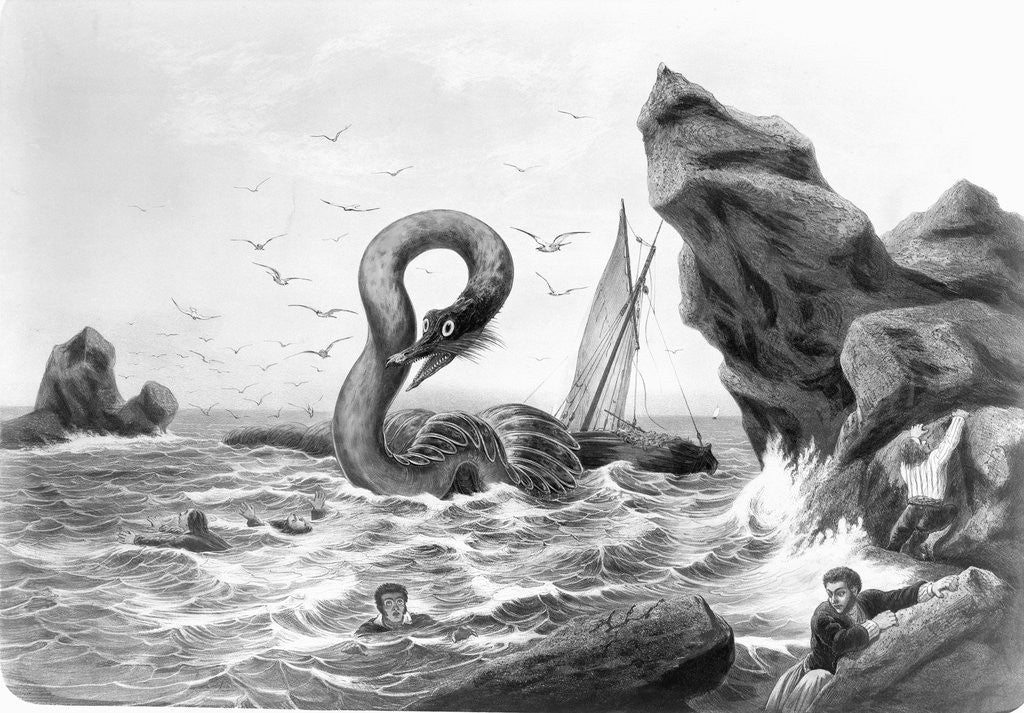 Detail of Sea Serpent Attacking Ship by Anonymous