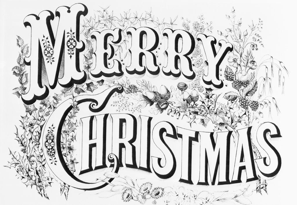 Detail of Poster Saying Merry Christmas by Anonymous